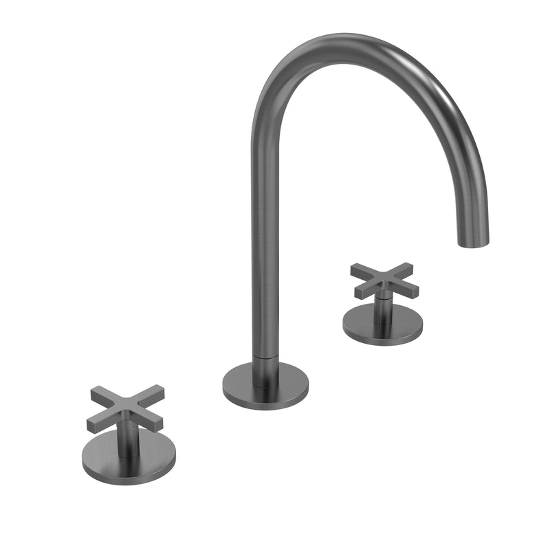 Tavistock Cohort Cross 3 Tap Hole Basin Mixer with Click Waste - Gunmetal