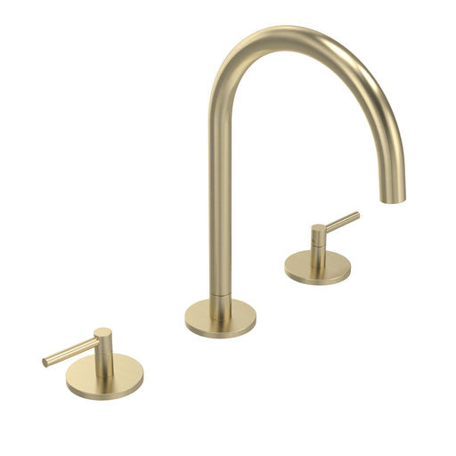 Tavistock Cohort Lever 3 Tap Hole Basin Mixer with Click Waste - Brushed Brass