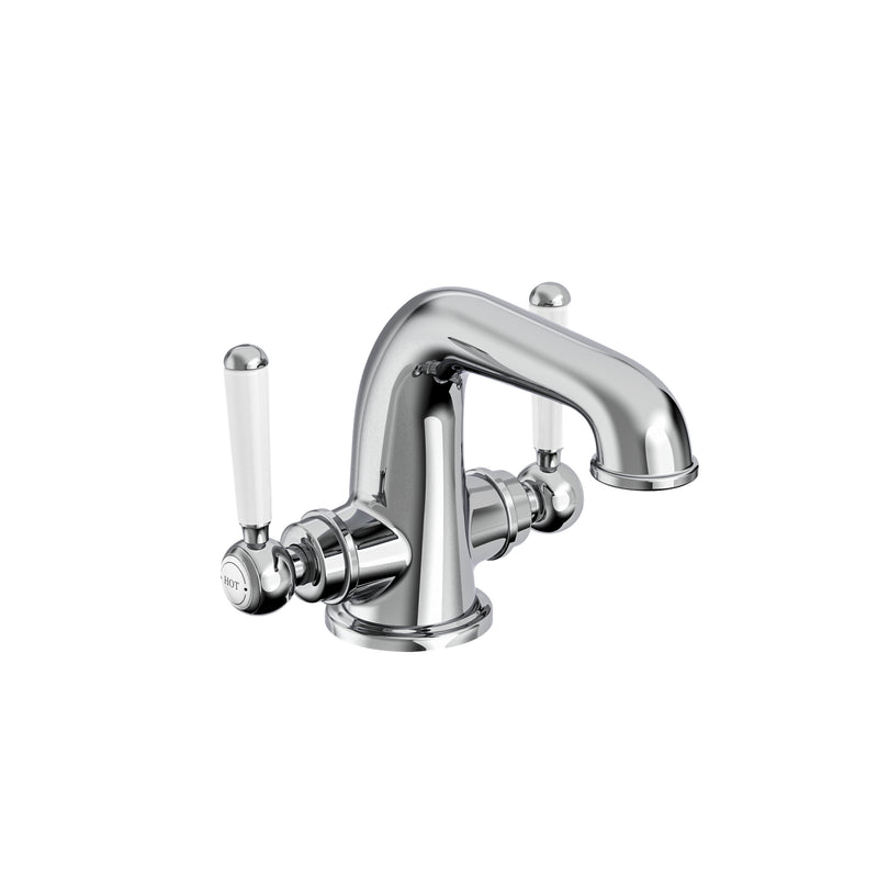 Tavistock Lansdown Twin Handle Basin Mixer with Click Waste - Chrome