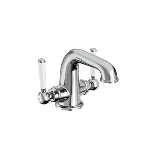 Tavistock Lansdown Twin Handle Basin Mixer with Click Waste - Chrome