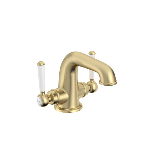 Tavistock Lansdown Twin Handle Basin Mixer with Click Waste - Brushed Brass