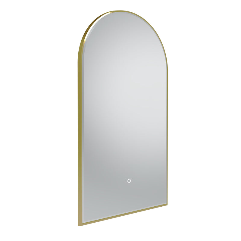 Tavistock Oxygen 500mm Illuminated Arch Mirror - Brushed Brass