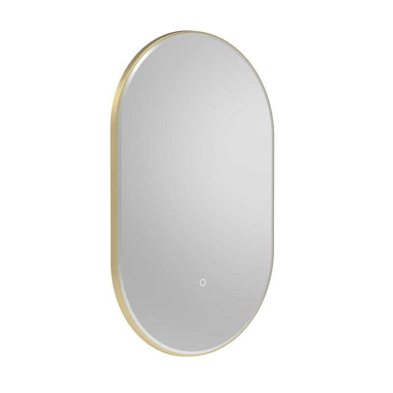 Tavistock Oxygen 500mm Pill Illuminated Mirror - Brushed Brass