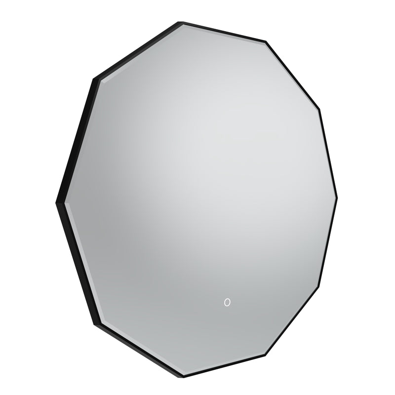 Tavistock Oxygen 800mm Illuminated Decagon Mirror - Black