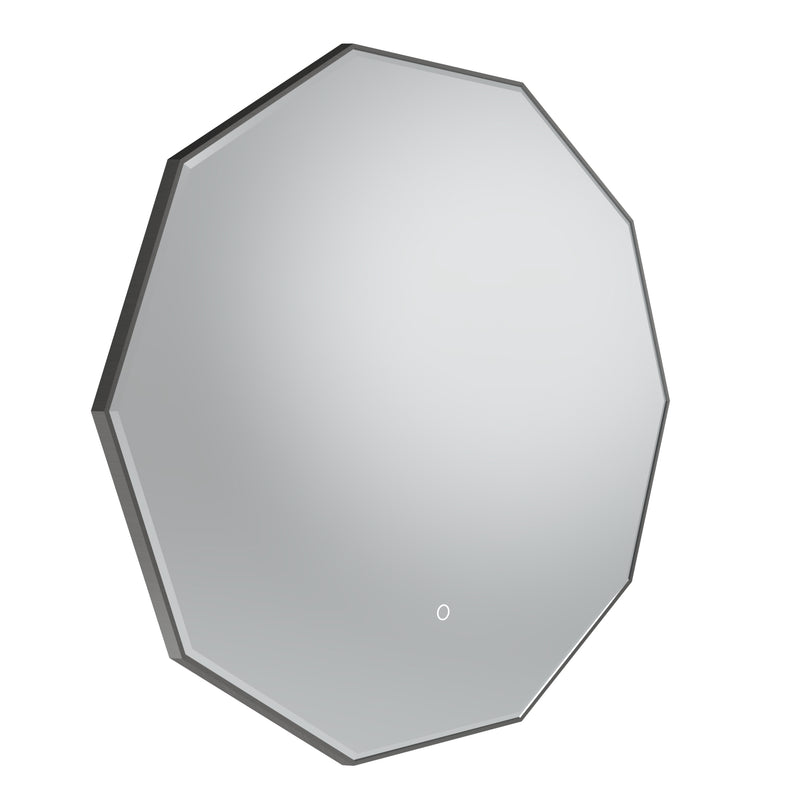 Tavistock Oxygen 800mm Illuminated Decagon Mirror - Gunmetal