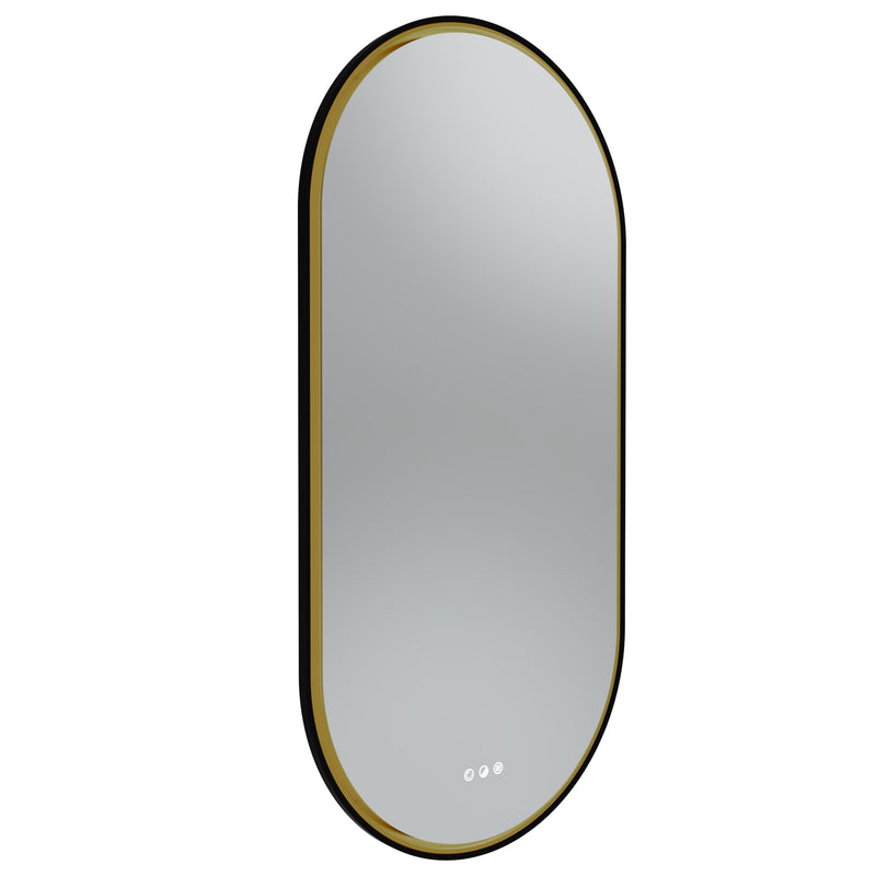 Tavistock Zephyr 500mm Pill Illuminated Mirror - Black Frame