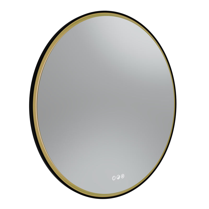 Tavistock Zephyr 800mm Illuminated Circular Mirror - Black Frame