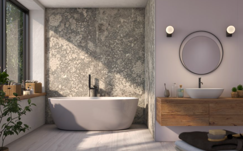 Selkie Textured Concrete Square Edge MDF Wall Panel