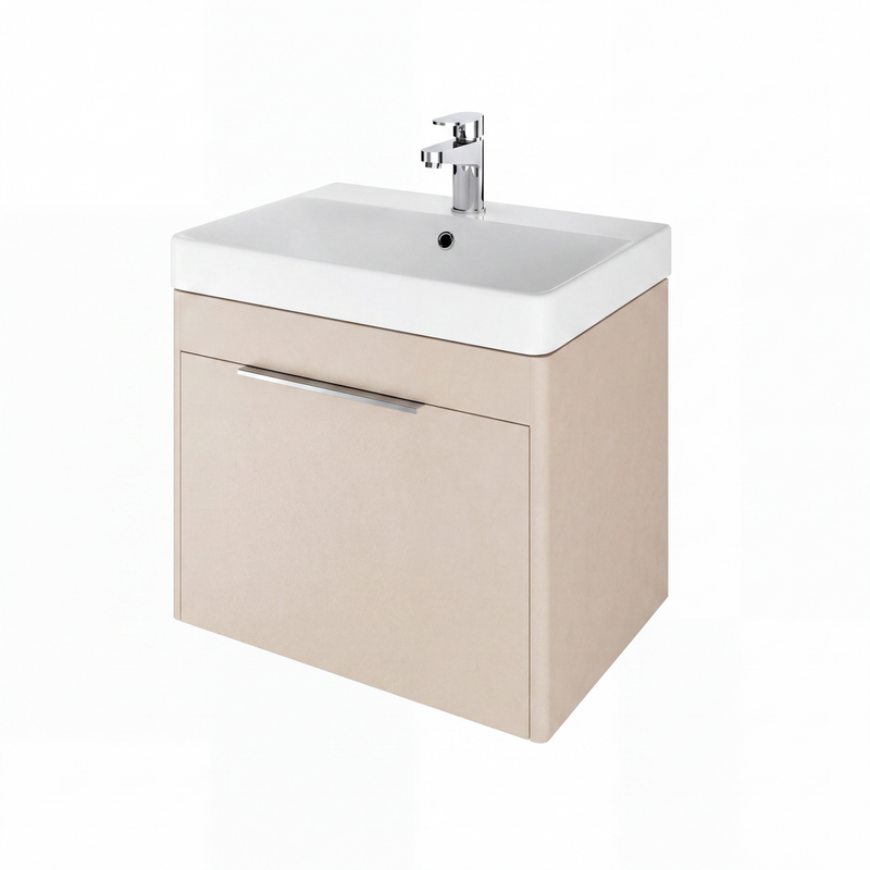 The White Space Americana 600mm wall hung vanity unit in Portland Stone
