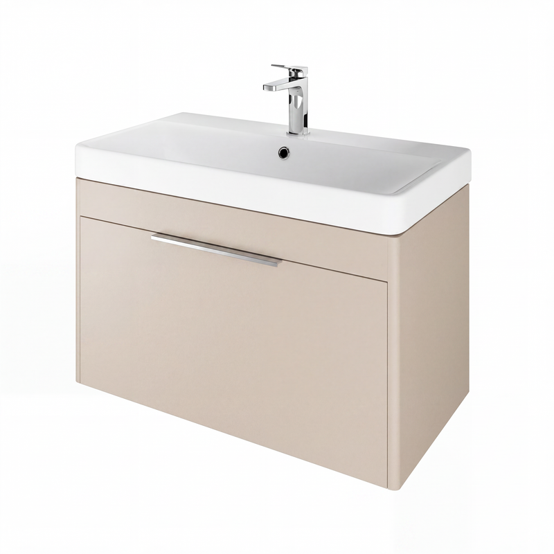 The White Space Americana 800mm wall hung vanity unit in Portland Stone