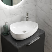 The White Space Asymmetric countertop basin bowl in white