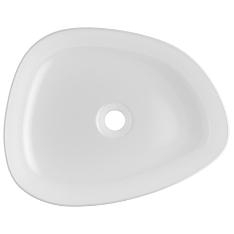 The White Space Asymmetric countertop basin bowl in white
