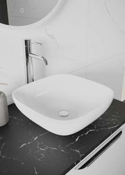 The White Space Capella countertop basin bowl in white