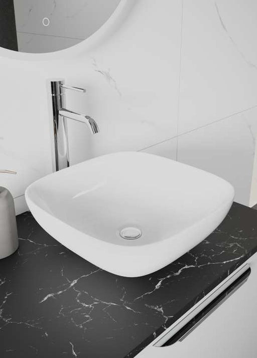 The White Space Capella countertop basin bowl in white