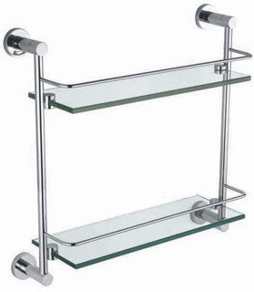 The White Space Capita double glass shelf in chrome