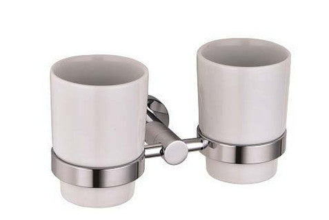 The White Space Capita double tumbler and holder in chrome