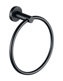 The White Space Capita towel ring in black