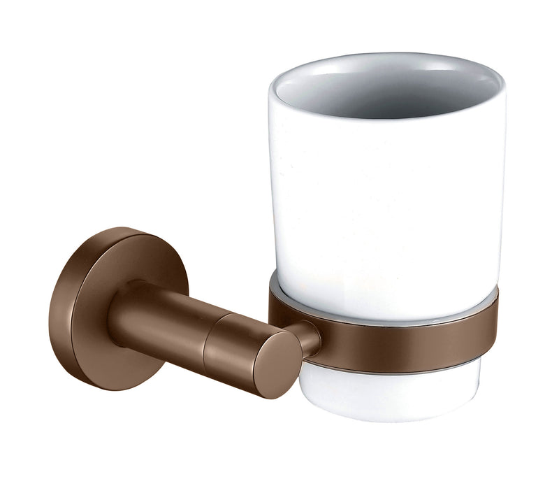The White Space Capita tumbler and holder in brushed bronze