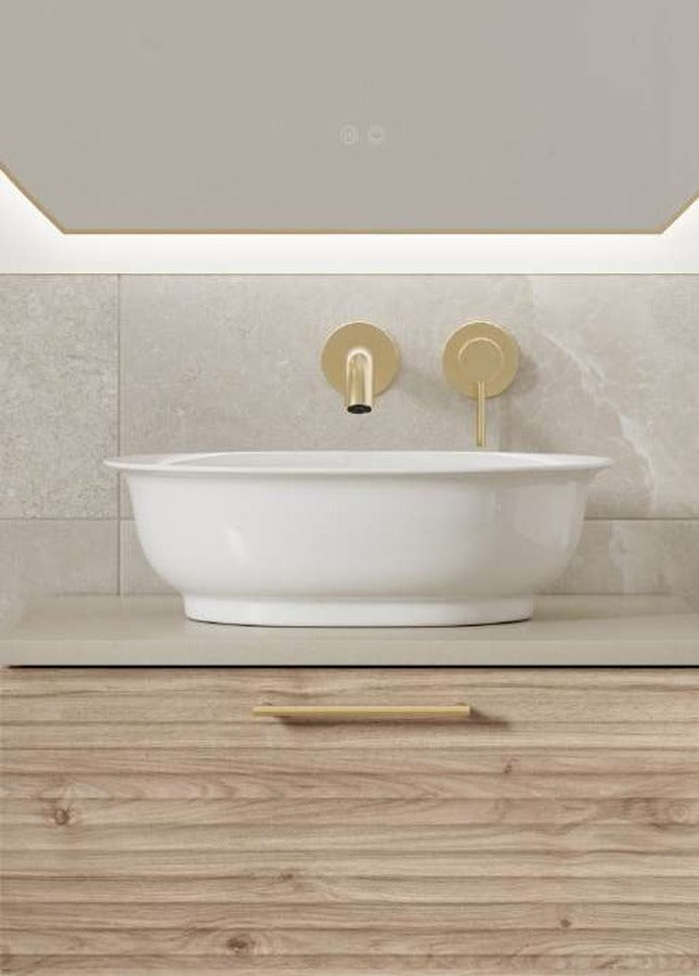 The White Space Chapter countertop basin bowl in white