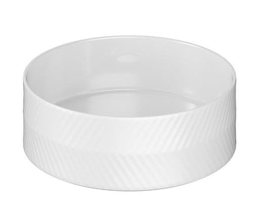 The White Space Chevron countertop basin bowl in white