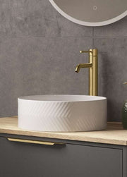 The White Space Chevron countertop basin bowl in white