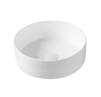 The White Space Chevron countertop basin bowl in white