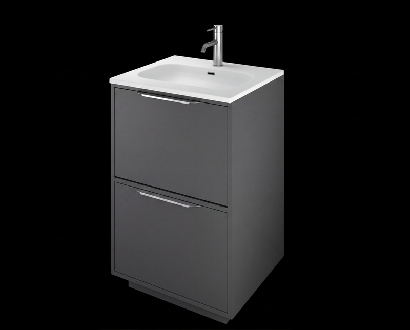 The White Space Choice 500mm floorstanding vanity unit in Dark Grey