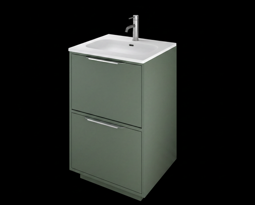 The White Space Choice 500mm floorstanding vanity unit in Dark Sage Green