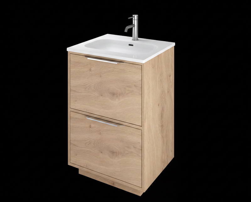 The White Space Choice 500mm floorstanding vanity unit in Light Oak