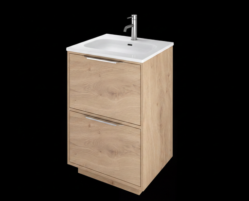 The White Space Choice 500mm floorstanding vanity unit in Light Oak