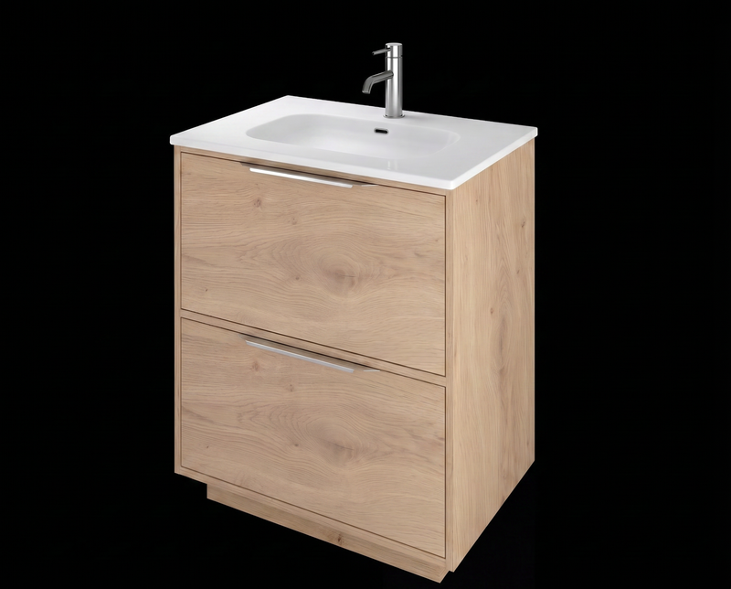 The White Space Choice 600mm floorstanding vanity unit in Light Oak