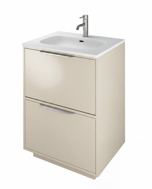The White Space Choice 600mm floorstanding vanity unit in Portland Stone