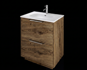 The White Space Choice 600mm floorstanding vanity unit in Tobacco Oak