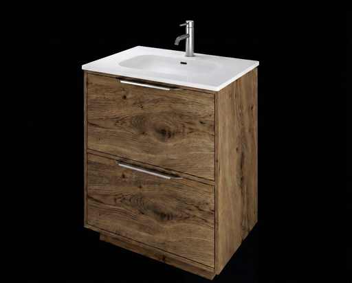 The White Space Choice 600mm floorstanding vanity unit in Tobacco Oak