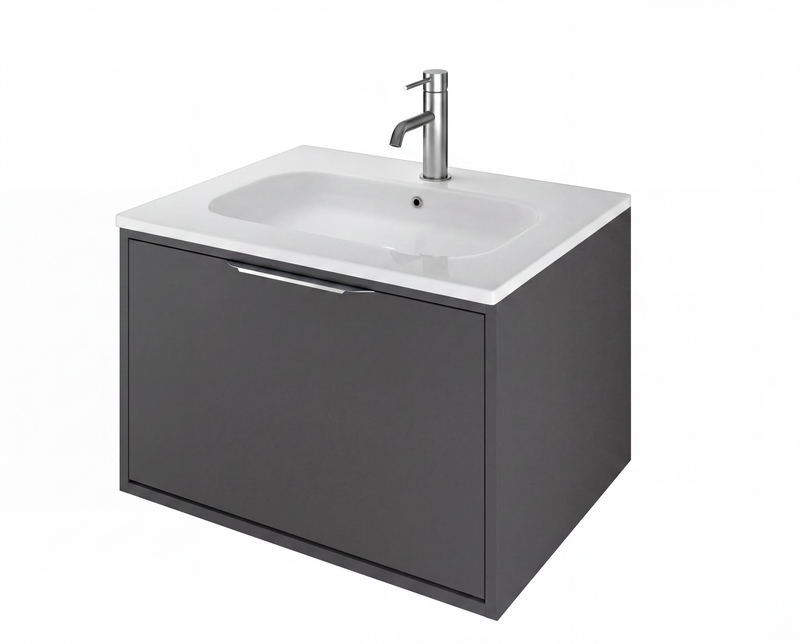 The White Space Choice 500mm wall hung vanity unit in Dark Grey