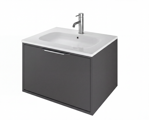 The White Space Choice 500mm wall hung vanity unit in Dark Grey