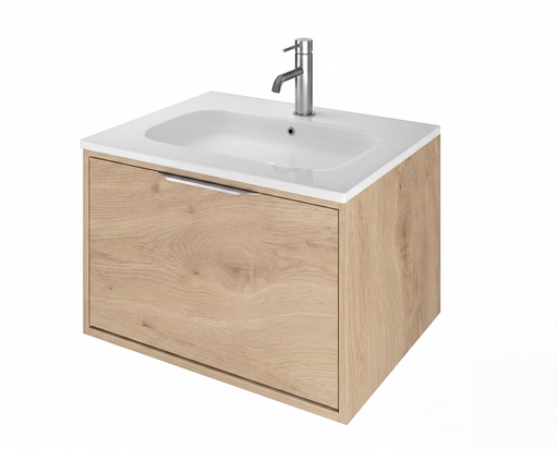The White Space Choice 500mm wall hung vanity unit in Light Oak
