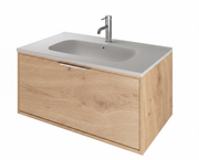 The White Space Choice 800mm wall hung vanity unit in Light Oak