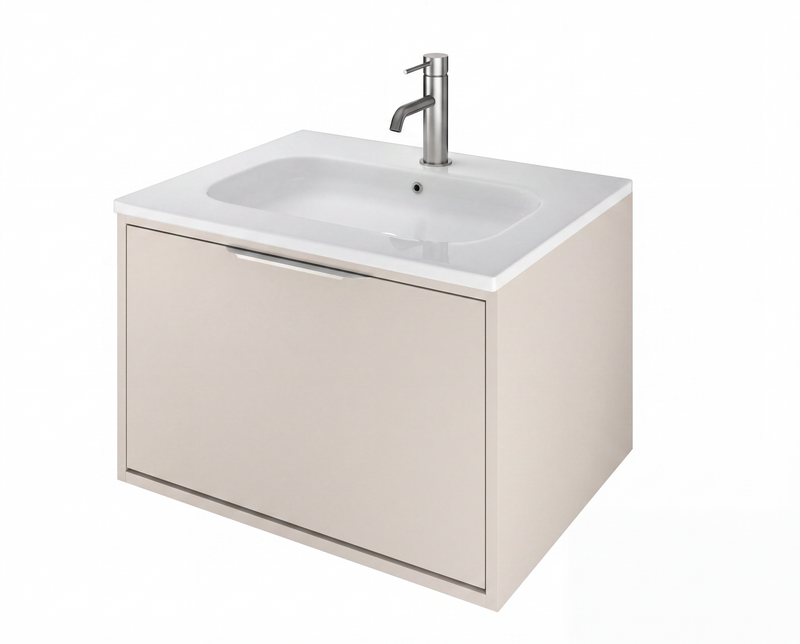 The White Space Choice 600mm wall hung vanity unit in Portland Stone