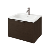 The White Space Choice 500mm wall hung vanity unit in Tobacco Oak