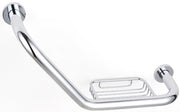 The White Space Chrome Shower Grab Bars – Cranked with soap basket – 440mm