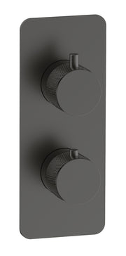 The White Space Collab Dual Outlet Concealed Thermostatic Shower Valve – Fluted handle / Gunmetal