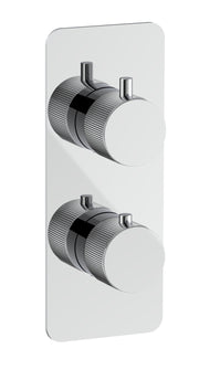The White Space Collab Dual Outlet Concealed Thermostatic Shower Valve – Knurl handle / Chrome