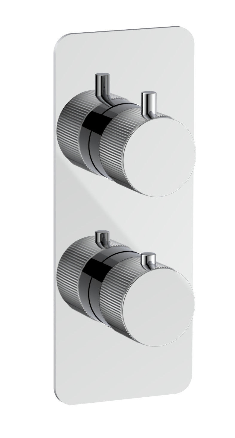 The White Space Collab Dual Outlet Concealed Thermostatic Shower Valve – Knurl handle / Chrome