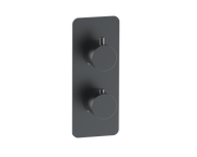 The White Space Collab Dual Outlet Concealed Thermostatic Shower Valve – Smooth handle / Black