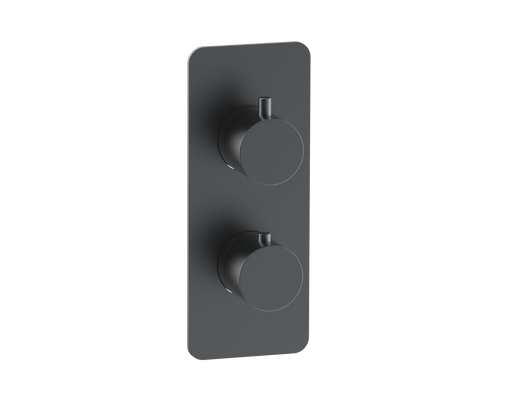The White Space Collab Dual Outlet Concealed Thermostatic Shower Valve – Smooth handle / Black