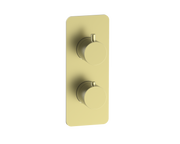 The White Space Collab Dual Outlet Concealed Thermostatic Shower Valve – Smooth handle / Brushed Brass