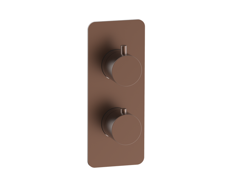 The White Space Collab Dual Outlet Concealed Thermostatic Shower Valve – Smooth handle / Brushed Bronze