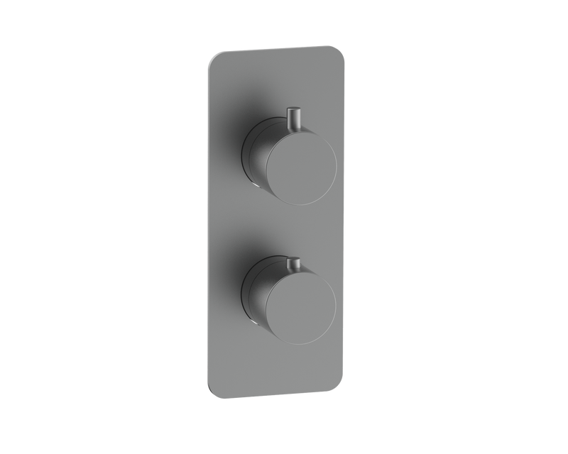 The White Space Collab Dual Outlet Concealed Thermostatic Shower Valve – Smooth handle / Gunmetal