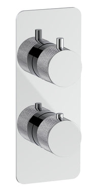 The White Space Collab Dual Outlet Concealed Thermostatic Shower Valve – Fluted handle / Chrome